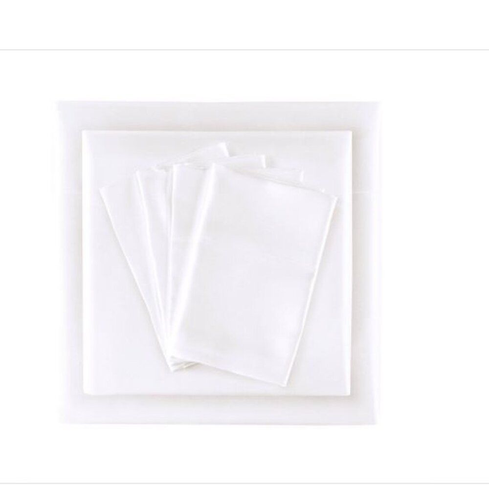 Madison Park Essentials Satin 6-Pc. Sheet Set, Queen - White